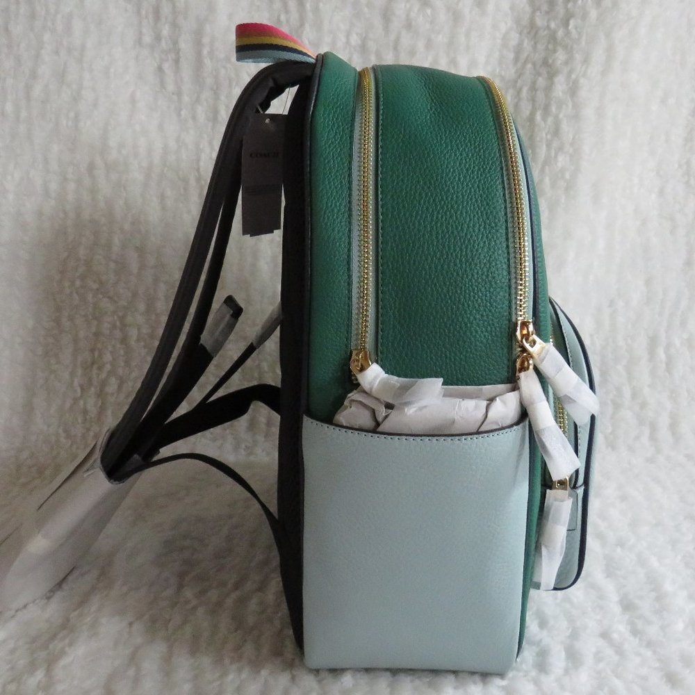 Coach Colorblock Court Backpack (Green/Light Teal) - Picture 3 of 6